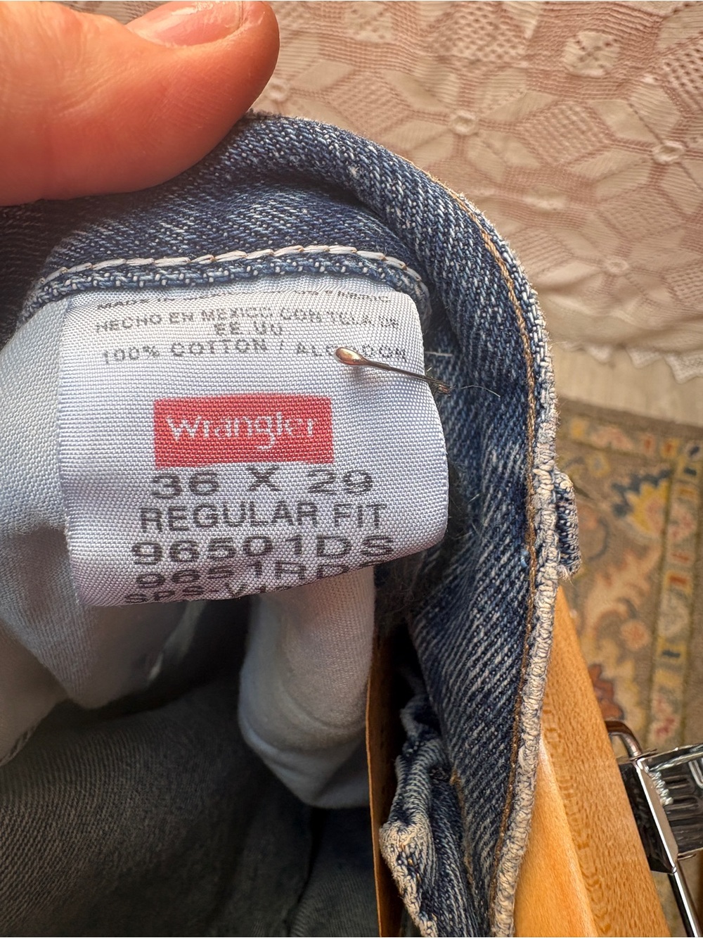Good Ghost Upcycled Wrangler Jeans Sz Lg - Picture 11 of 11